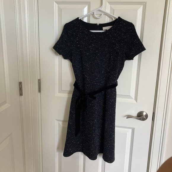 NWT Textured Velvet Belted Dress - Picture 4 of 5